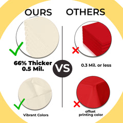 Premium Ivory Plastic Table Cover | 54 in. x 108 in.