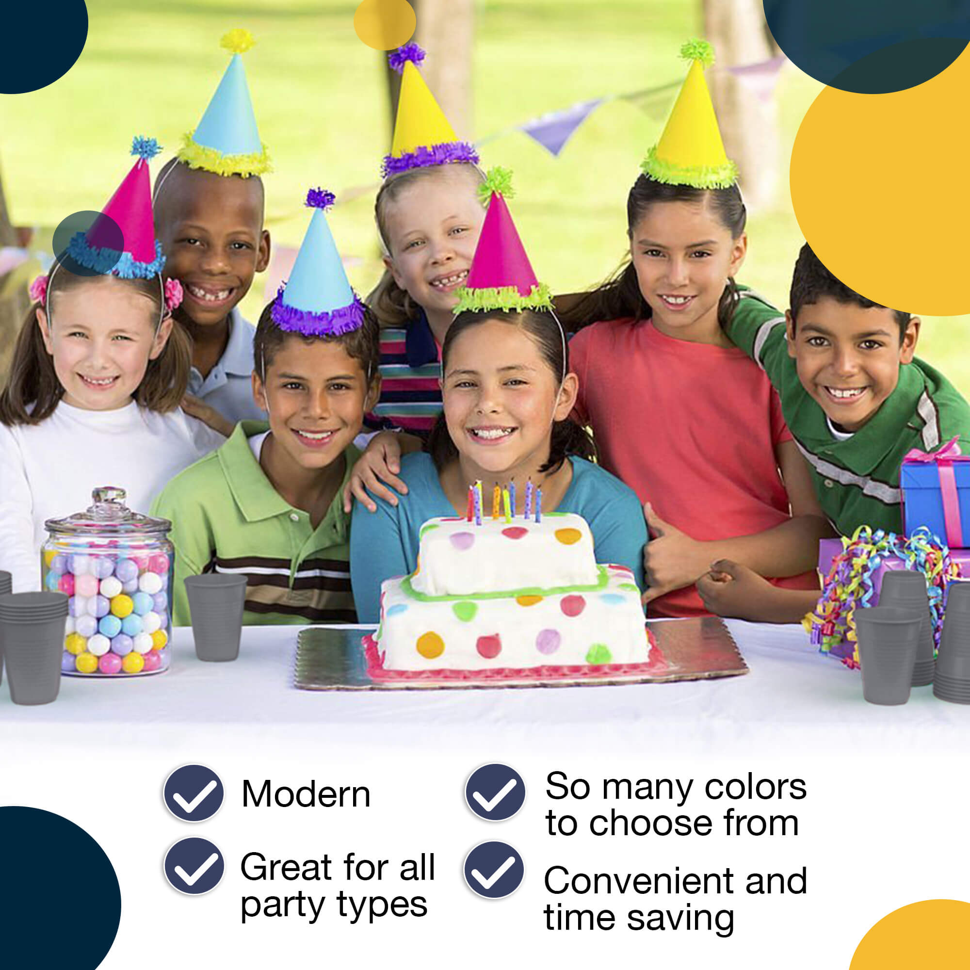 12 Oz. Silver Plastic Cups | 100 Count