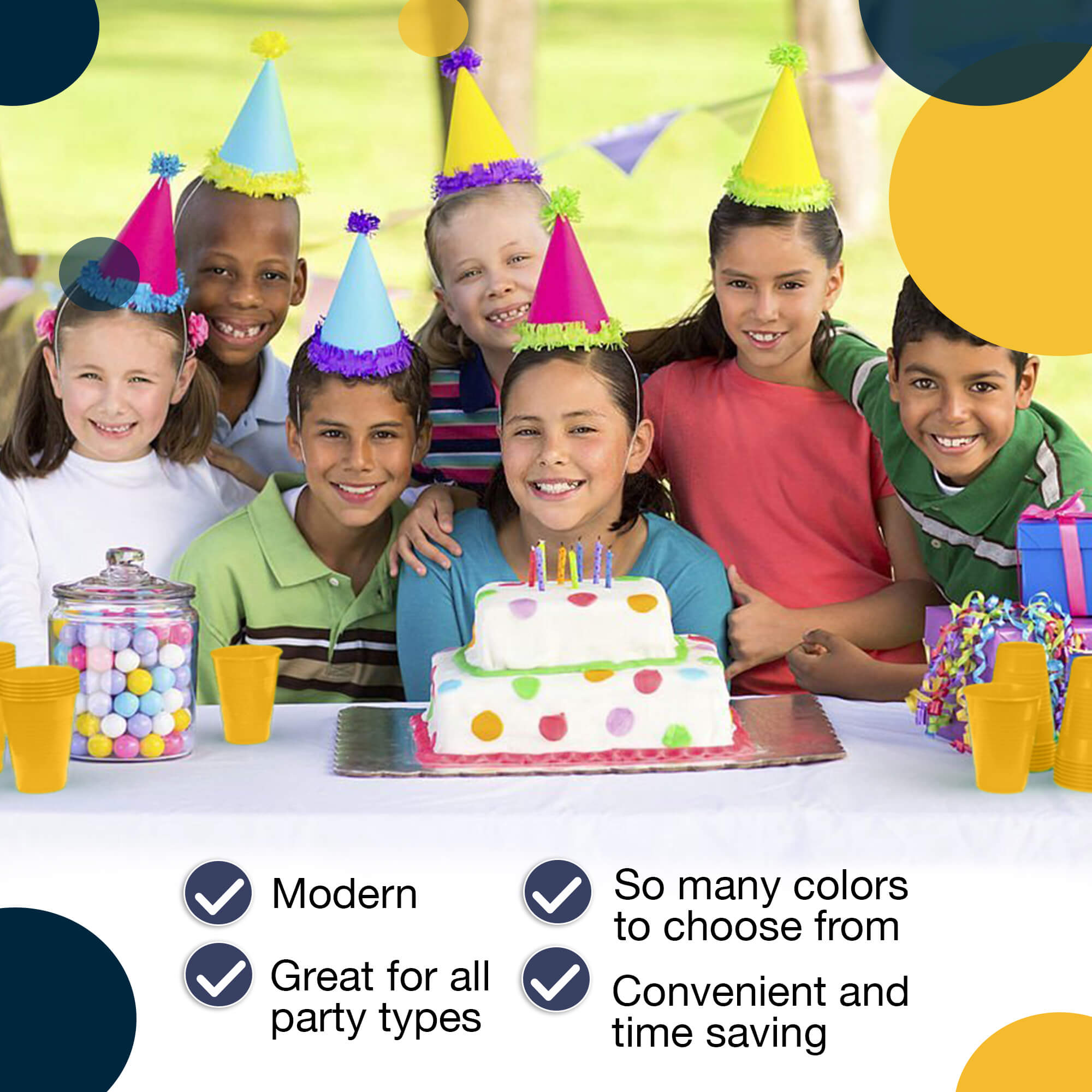 12 Oz. Yellow Plastic Cups | 16 Count