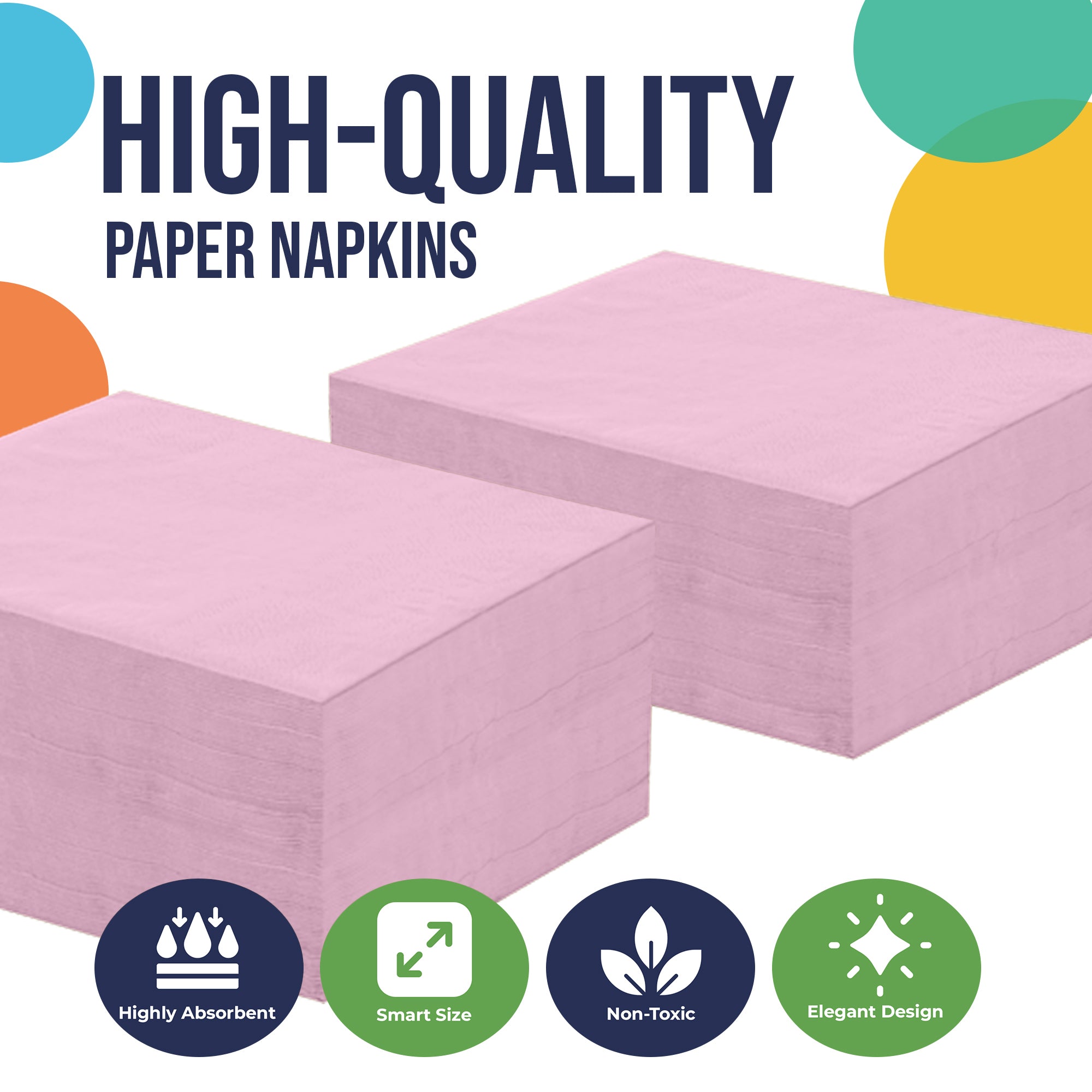 Pink Beverage Napkins | 100 Count