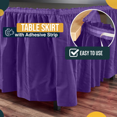 Purple Plastic Table Skirt | 14 ft. x 29 in.