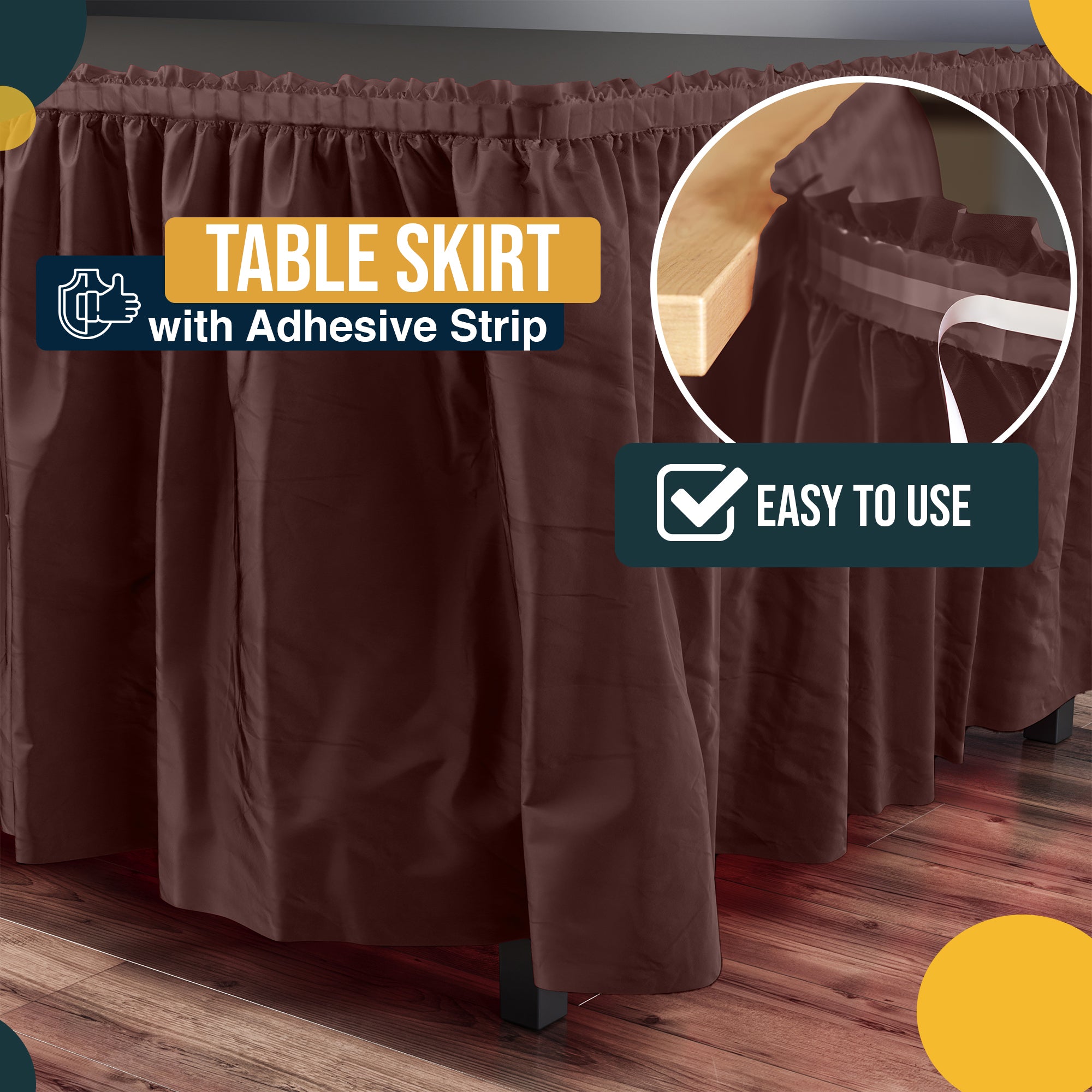 Brown Plastic Table Skirt | 14 ft. x 29 in.