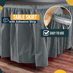 Silver Plastic Table Skirt | 14 ft. x 29 in.