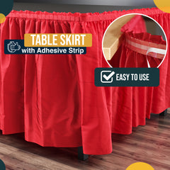 Red Plastic Table Skirt | 14 ft. x 29 in.