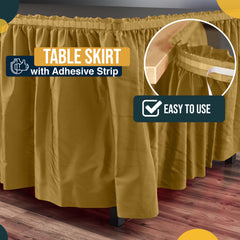 Gold Plastic Table Skirt | 168 in. x 29 in.
