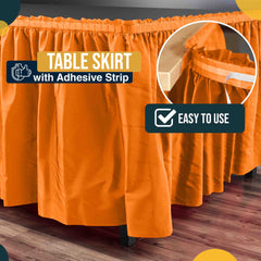 Orange Plastic Table Skirt | Case of 48