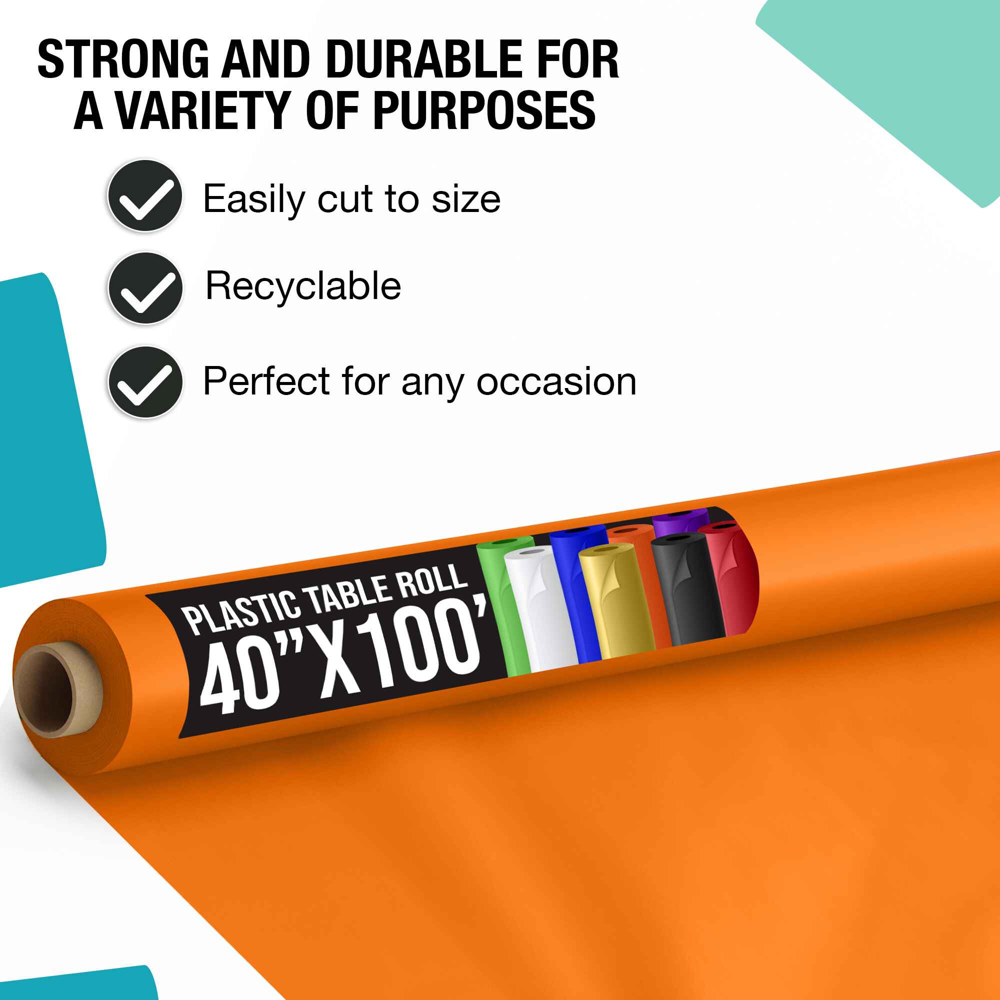 40 In. x 100 Ft. Orange Table Roll