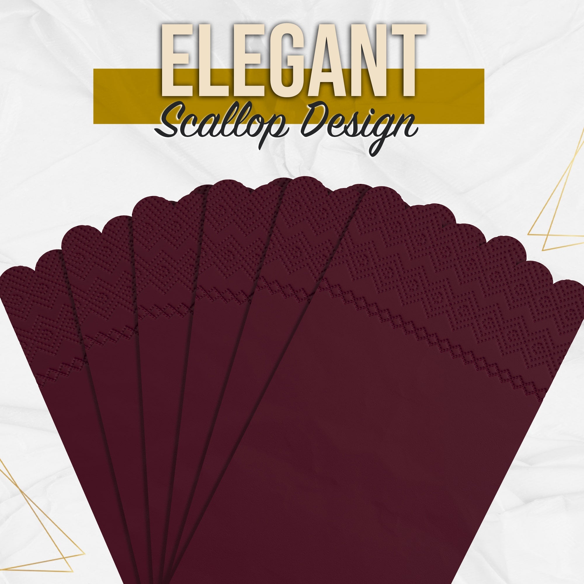 3 Ply Wine Berry Scalloped Napkins - 20 Ct.