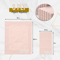 3 Ply Pink Peach Scalloped Napkins - 20 Ct.