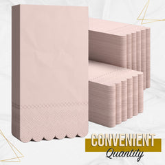 3 Ply Pink Peach Scalloped Napkins - 20 Ct.