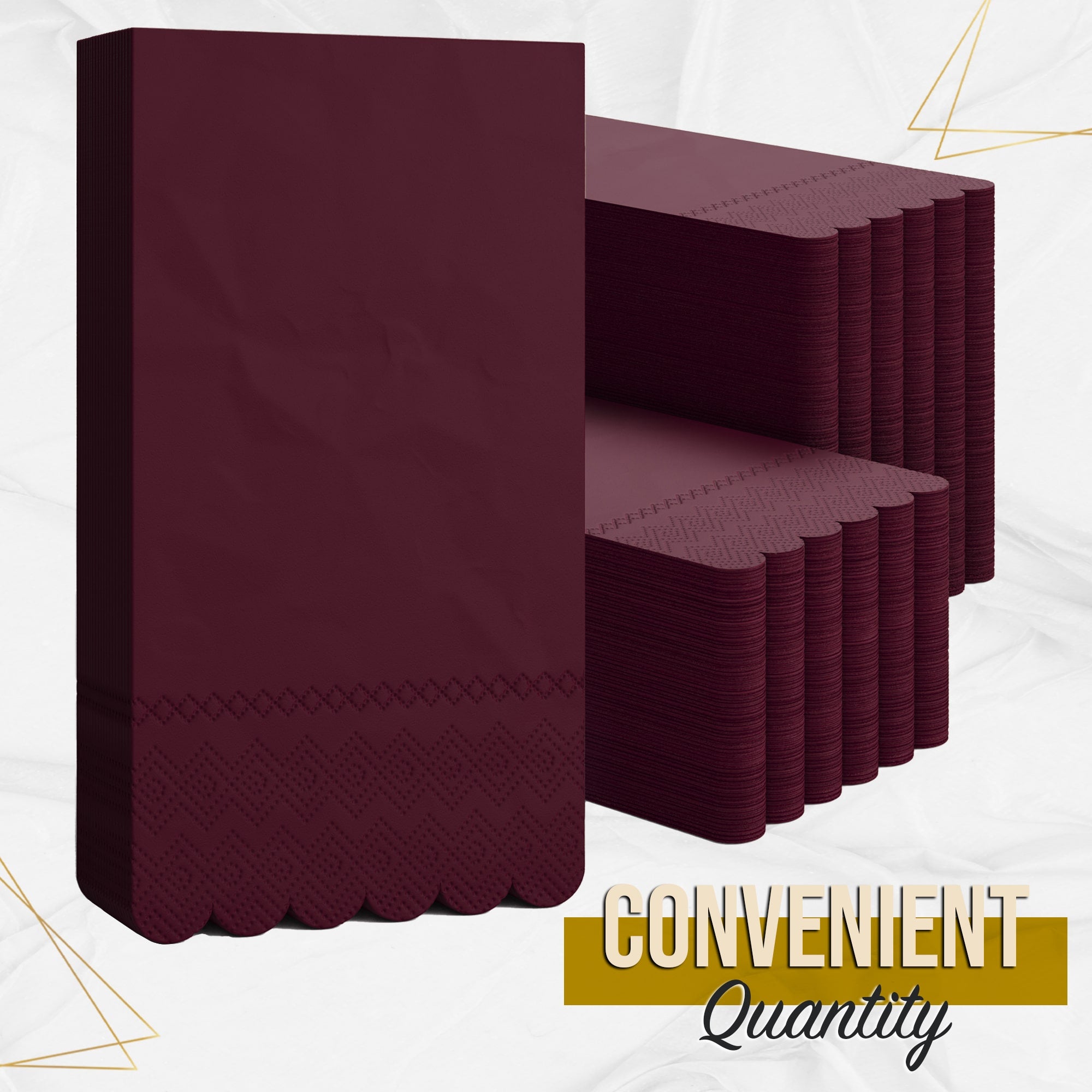 3 Ply Wine Berry Scalloped Napkins - 20 Ct.