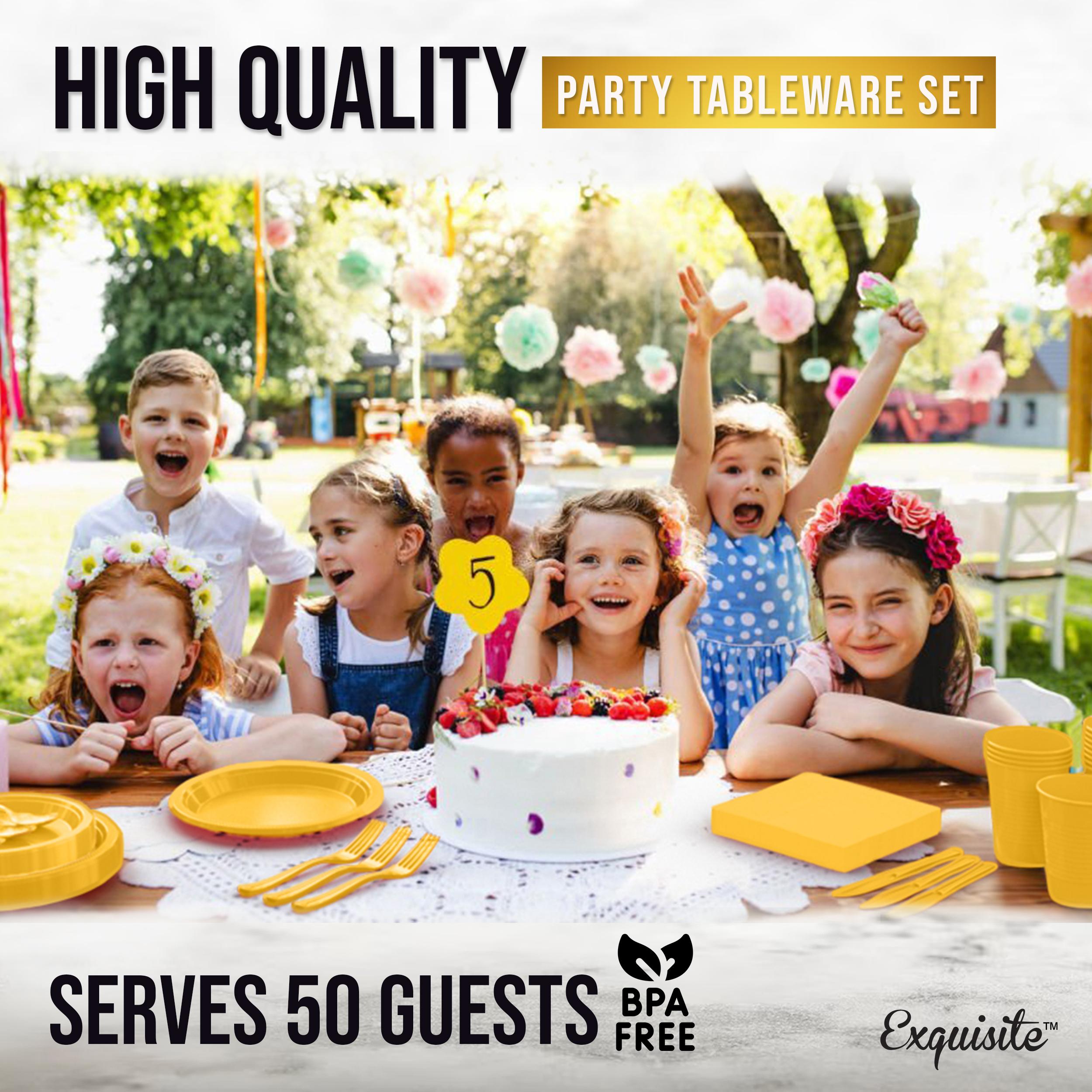 182 Pcs Yellow Plastic Dinnerware Set | Setting for 26