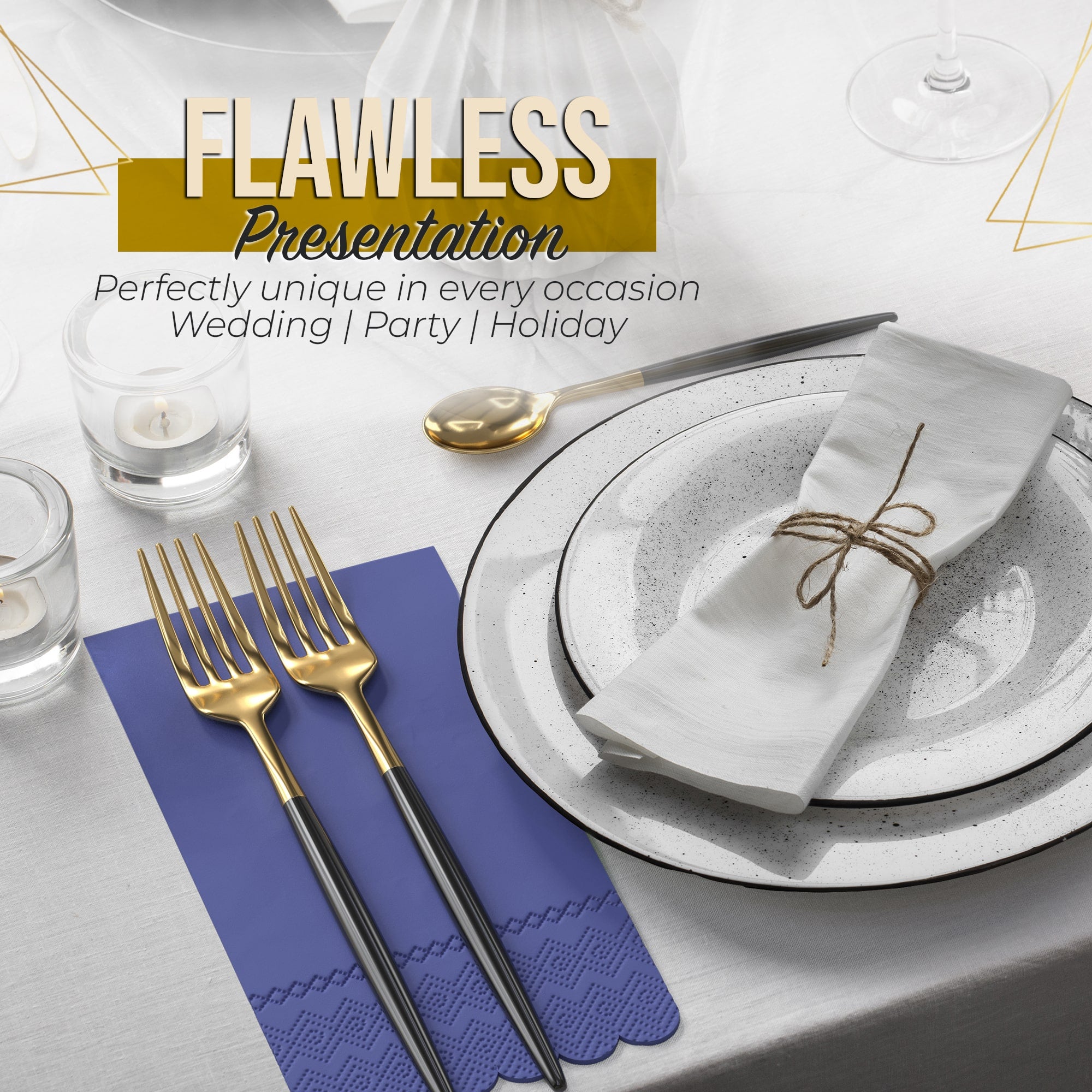 3 Ply Periwinkle Scalloped Napkins - 20 Ct.