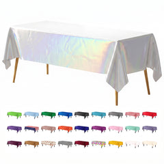 Iridescent Plastic Table Cover | 54" x 108"