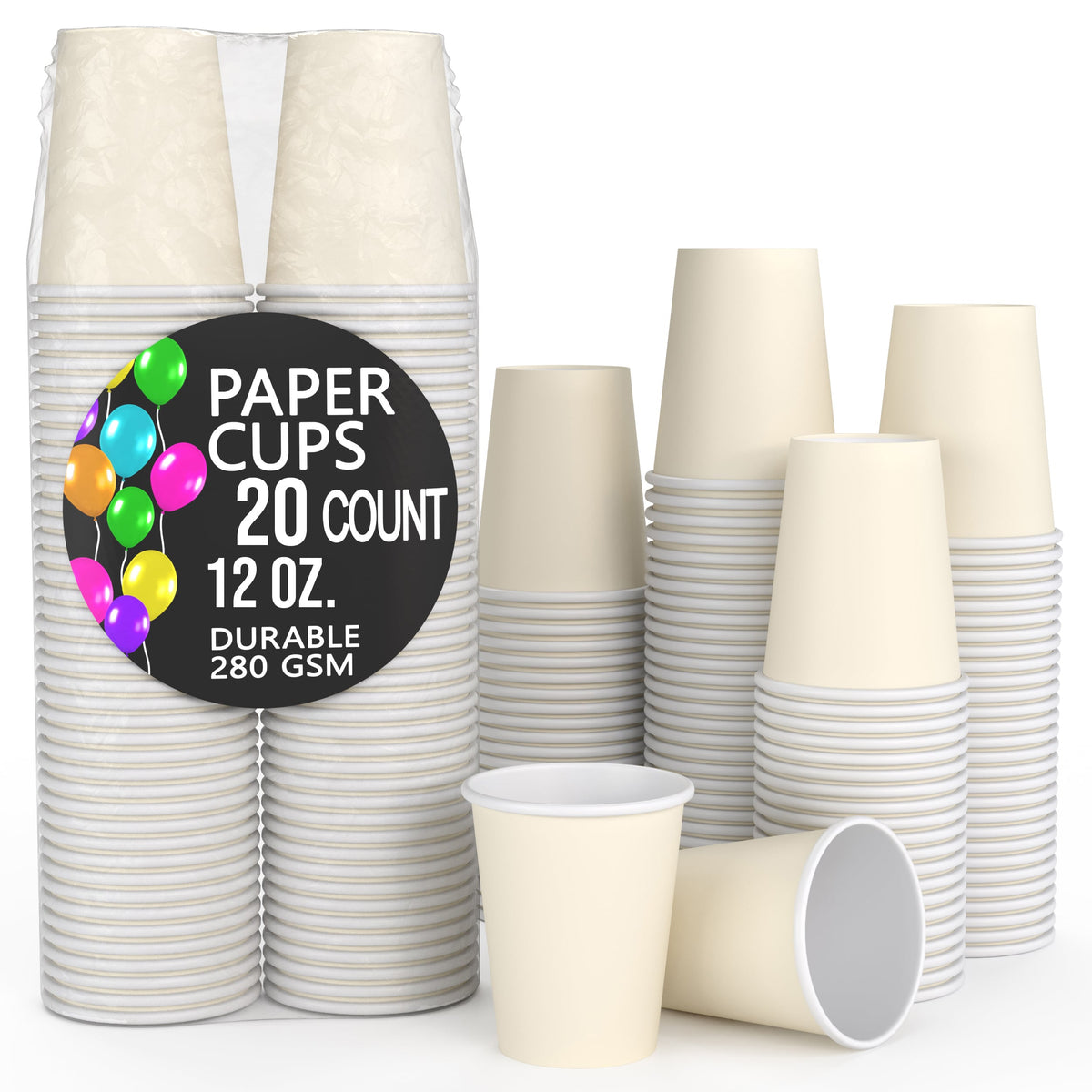 12 Oz. Ivory Paper Cups | 20 Count