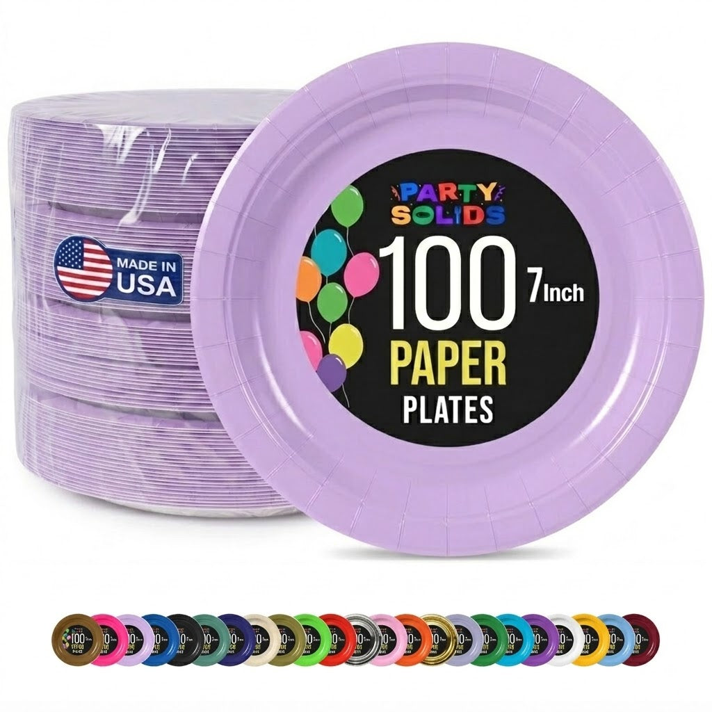 7 in. Lavender Paper Plates | 100 Count