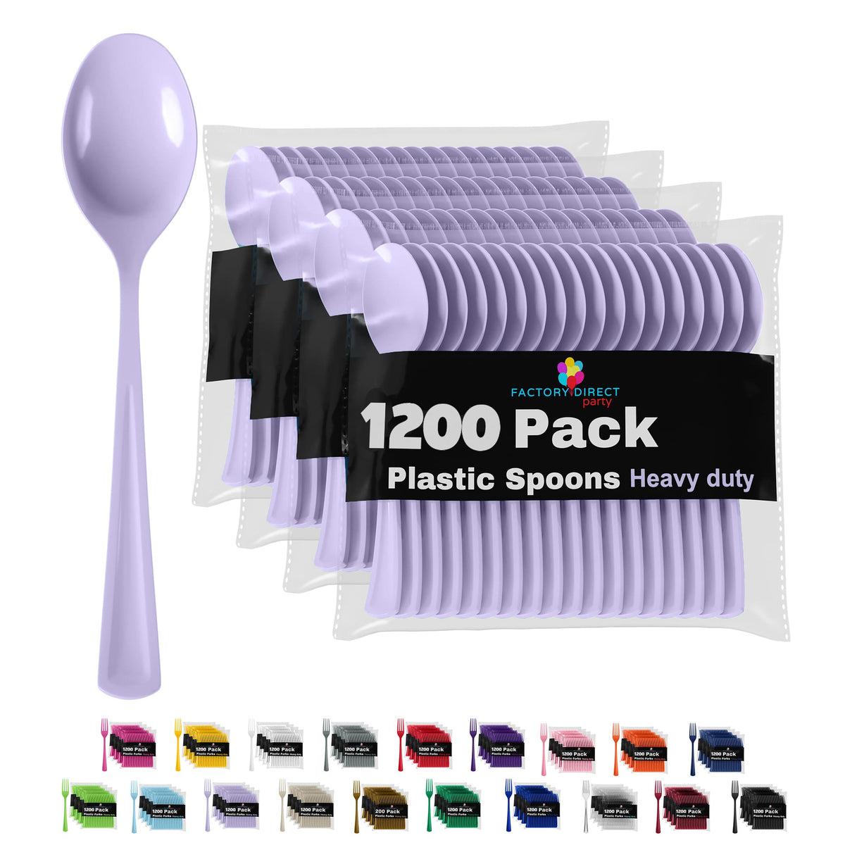 Heavy Duty Lavender Plastic Spoons | Case of 1200