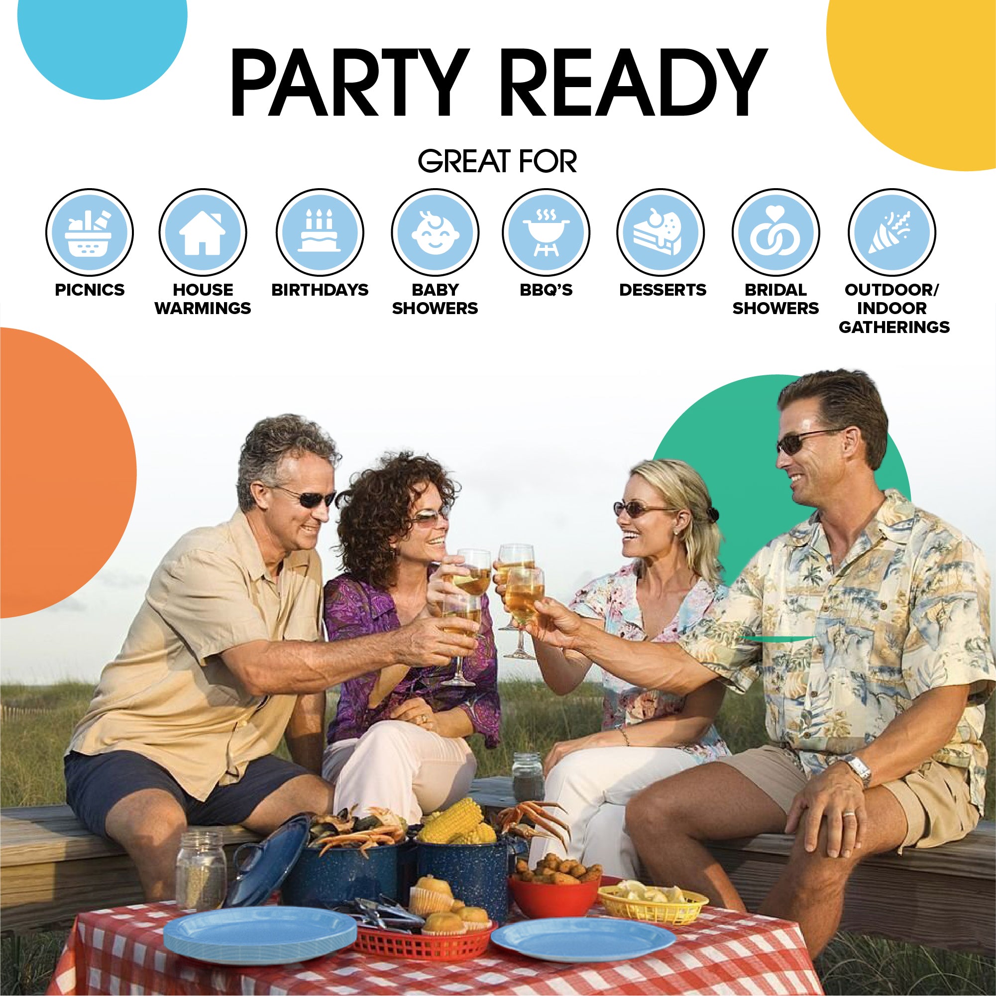 7 In. Light Blue Paper Plates - 20 Ct.