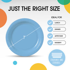 7 In. Light Blue Paper Plates - 20 Ct.