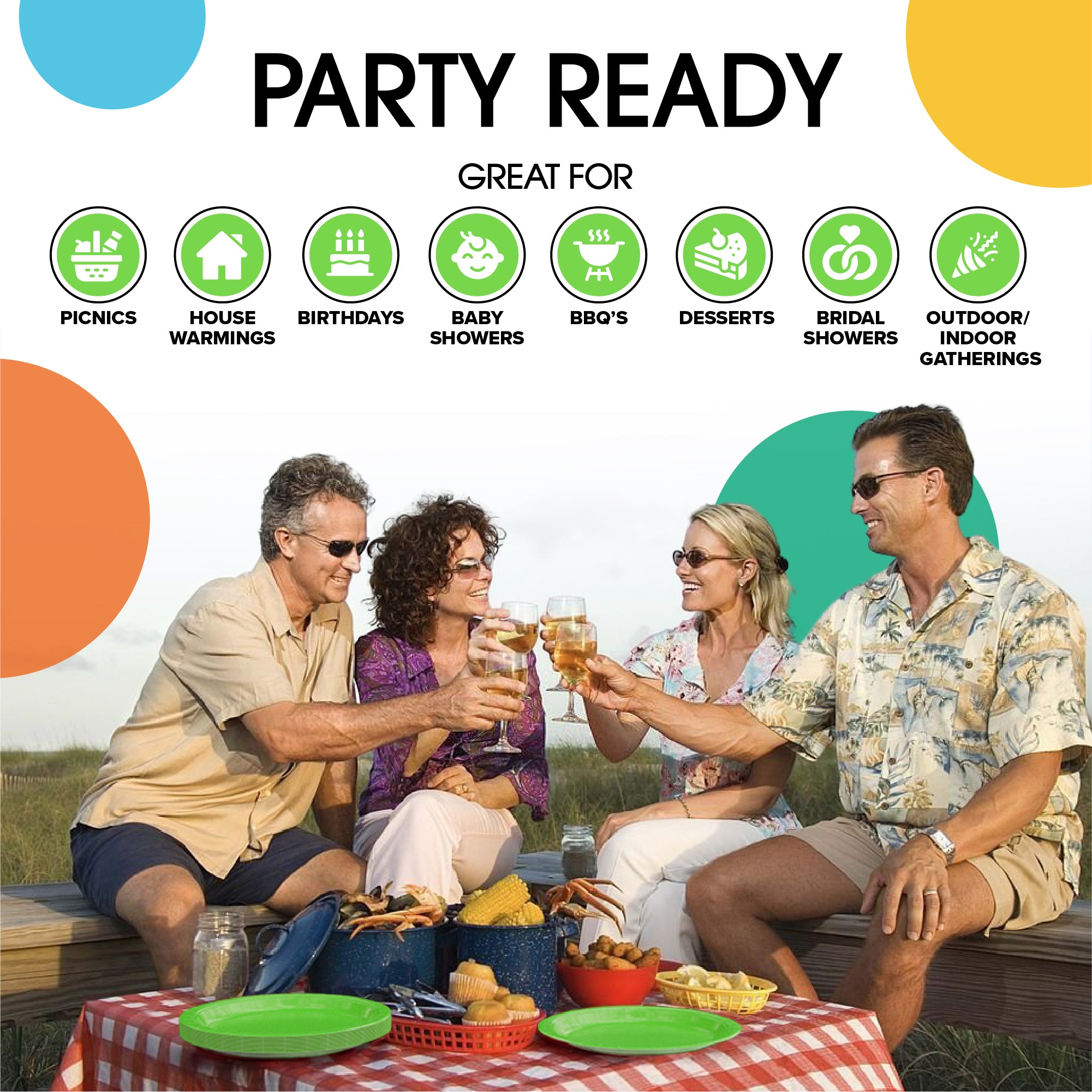 9 In. Lime Green Paper Plates - 20 Ct.
