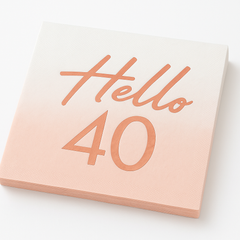 Blush Rose Gold "Hello 40" Birthday Napkins, 6.5 Inches, 16-Pack