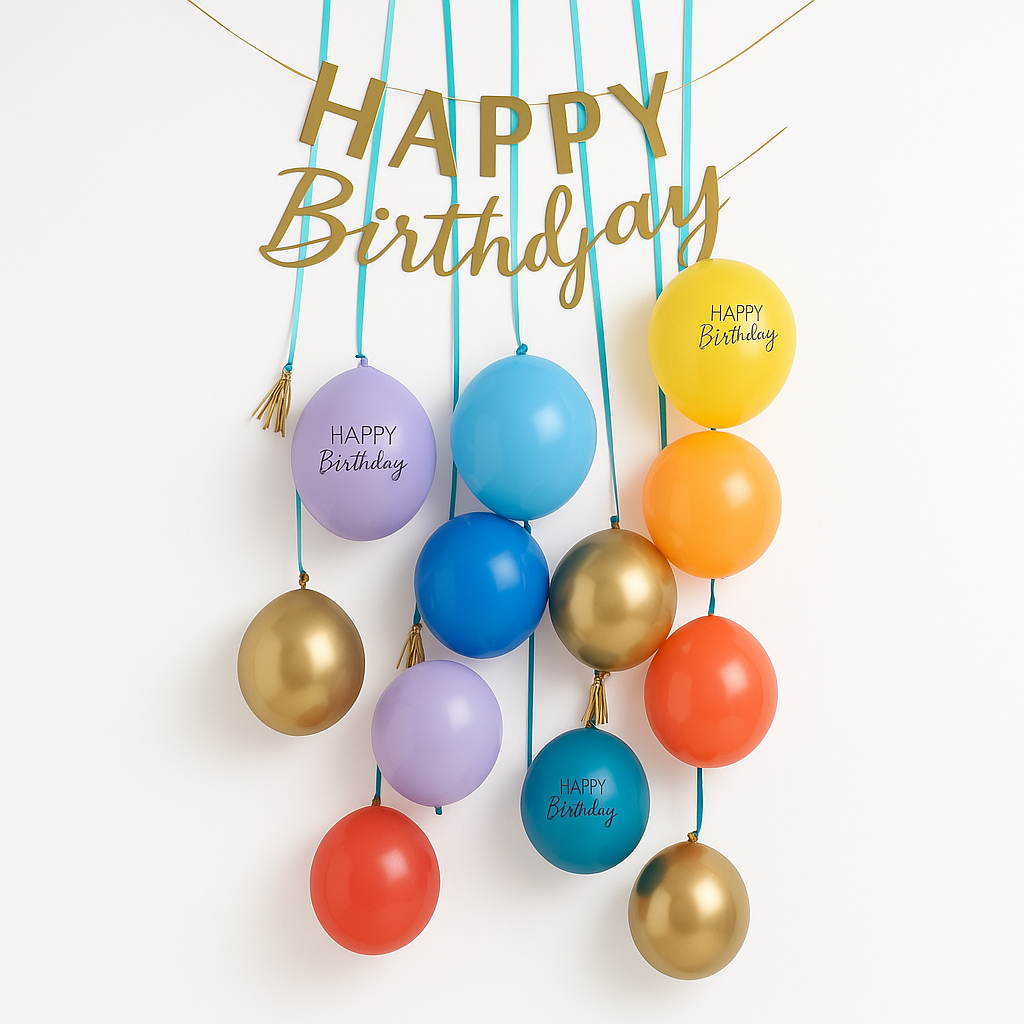Bright Pastel "Happy Birthday" Foil Balloon Decorating Kit