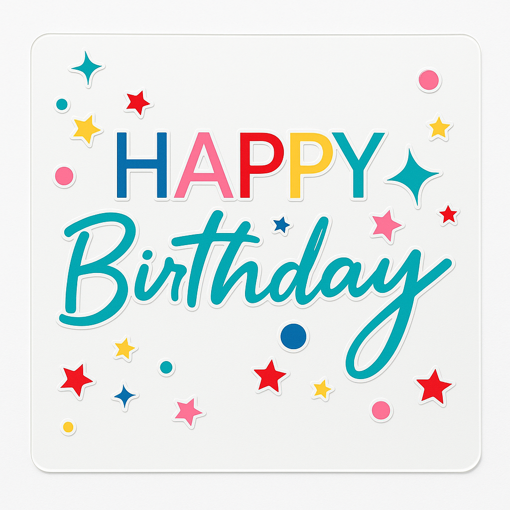 Happy Birthday Vinyl Window Sticker