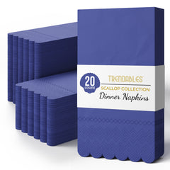 3 Ply Periwinkle Scalloped Napkins - 20 Ct.