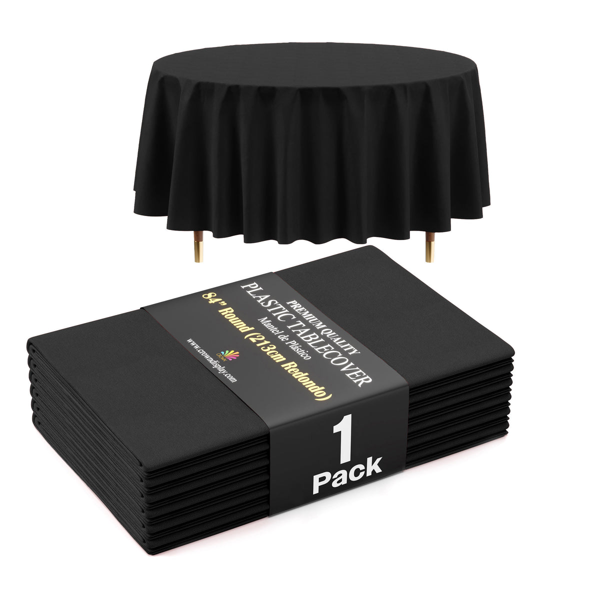 Premium Black Table Cover 85" x 85"