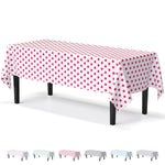 Red Polka Dot Plastic Table Cover | 54 in. x 108 in.