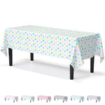Pastel Polka Dot Plastic Table Cover | 54 in. x 108 in.