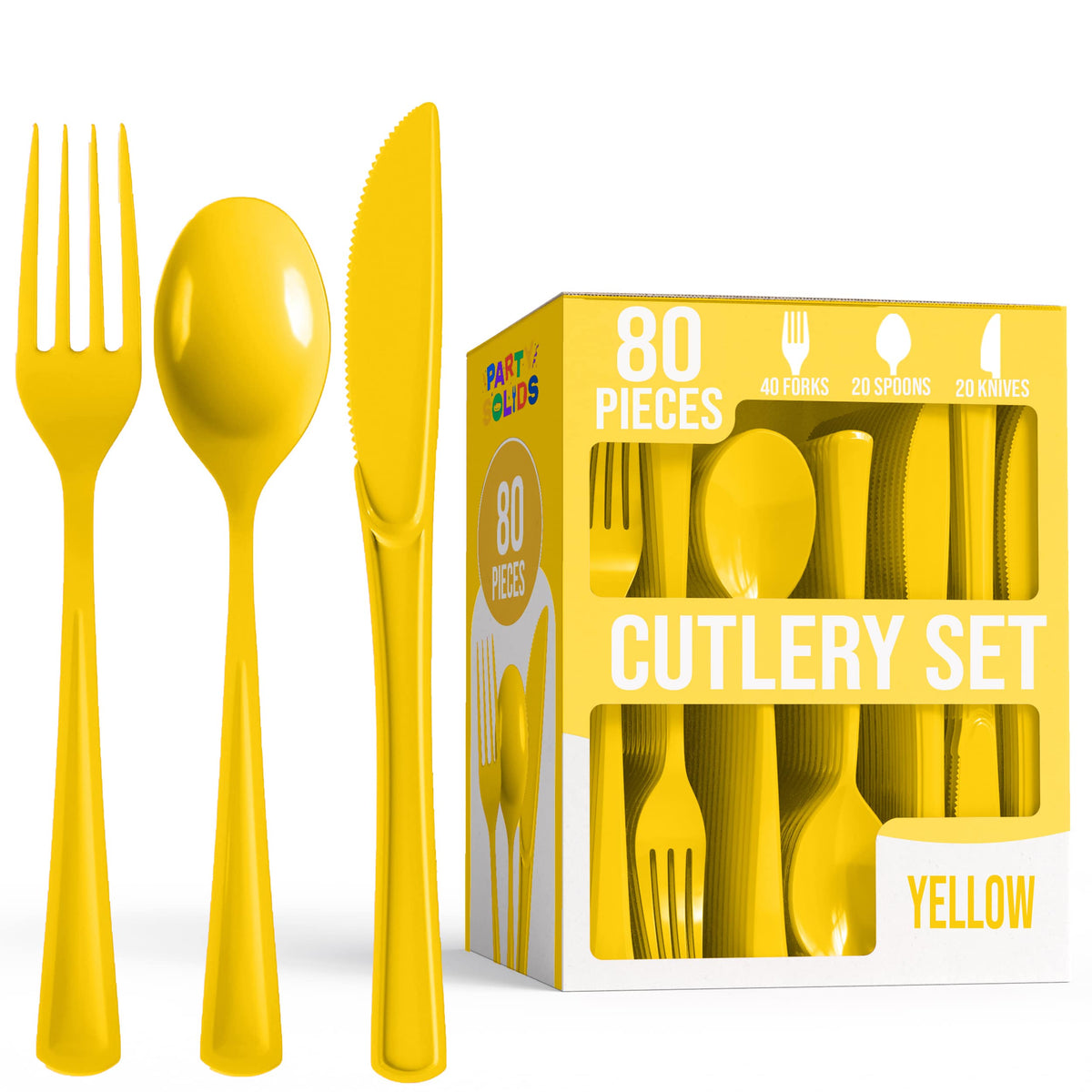 Heavy Duty Yellow Cutlery Combo - 80 Count