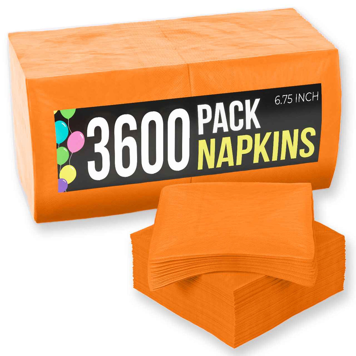 Bulk Orange Luncheon Napkins - 3600 Ct.