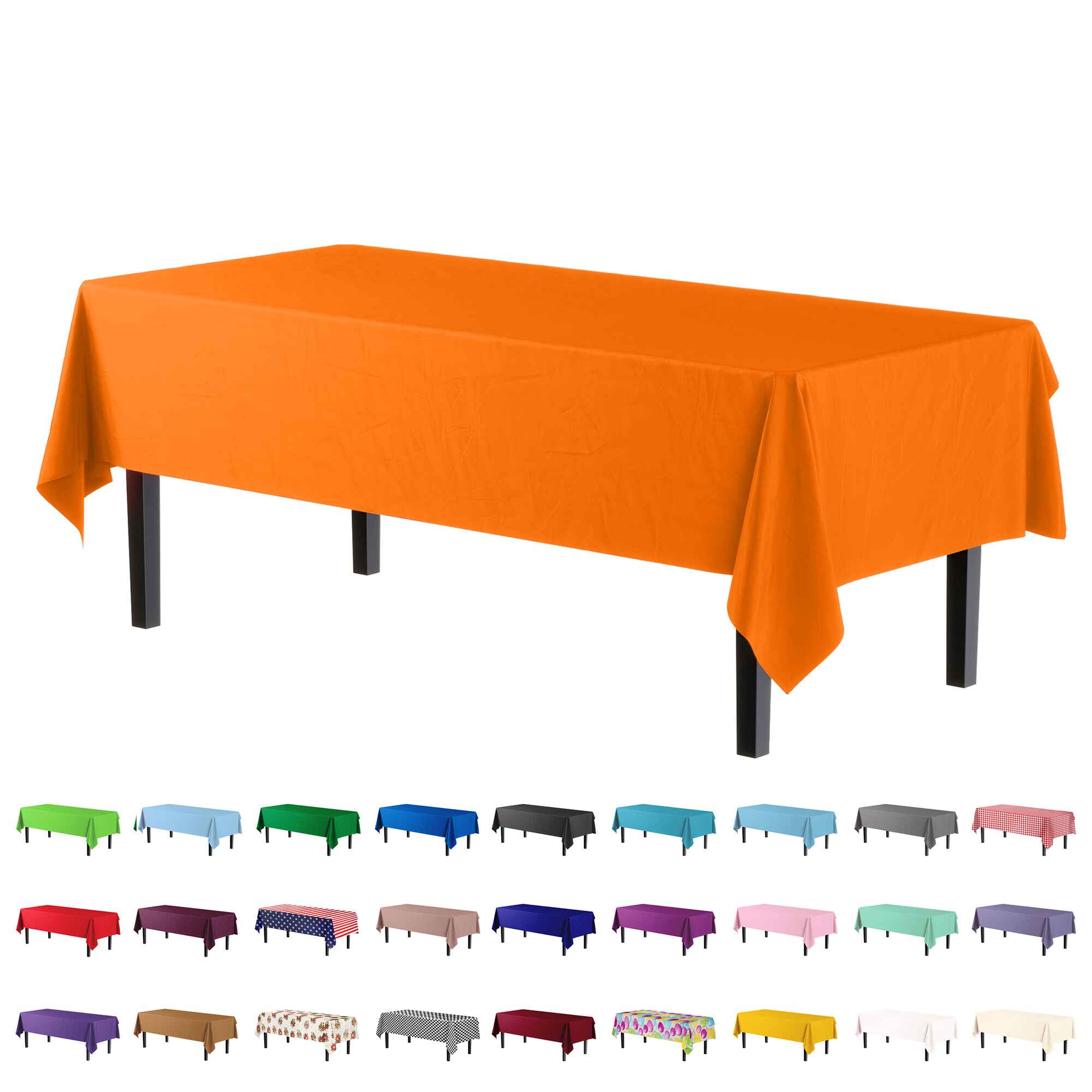 Premium Orange Plastic Table Cover