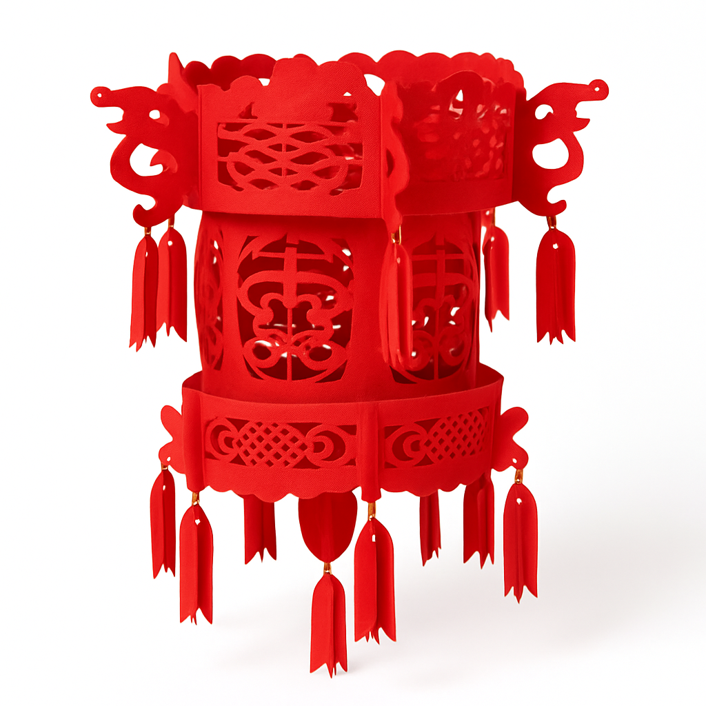 18-inch Chinese Palace Felt Lantern for Lunar New Year