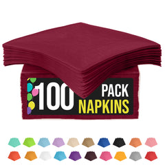 Burgundy Beverage Napkins | 100 Count