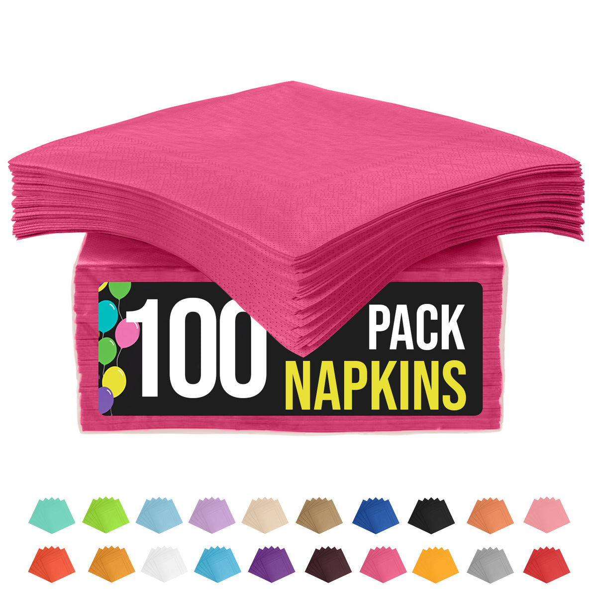 Cerise Beverage Napkins | 100 Count