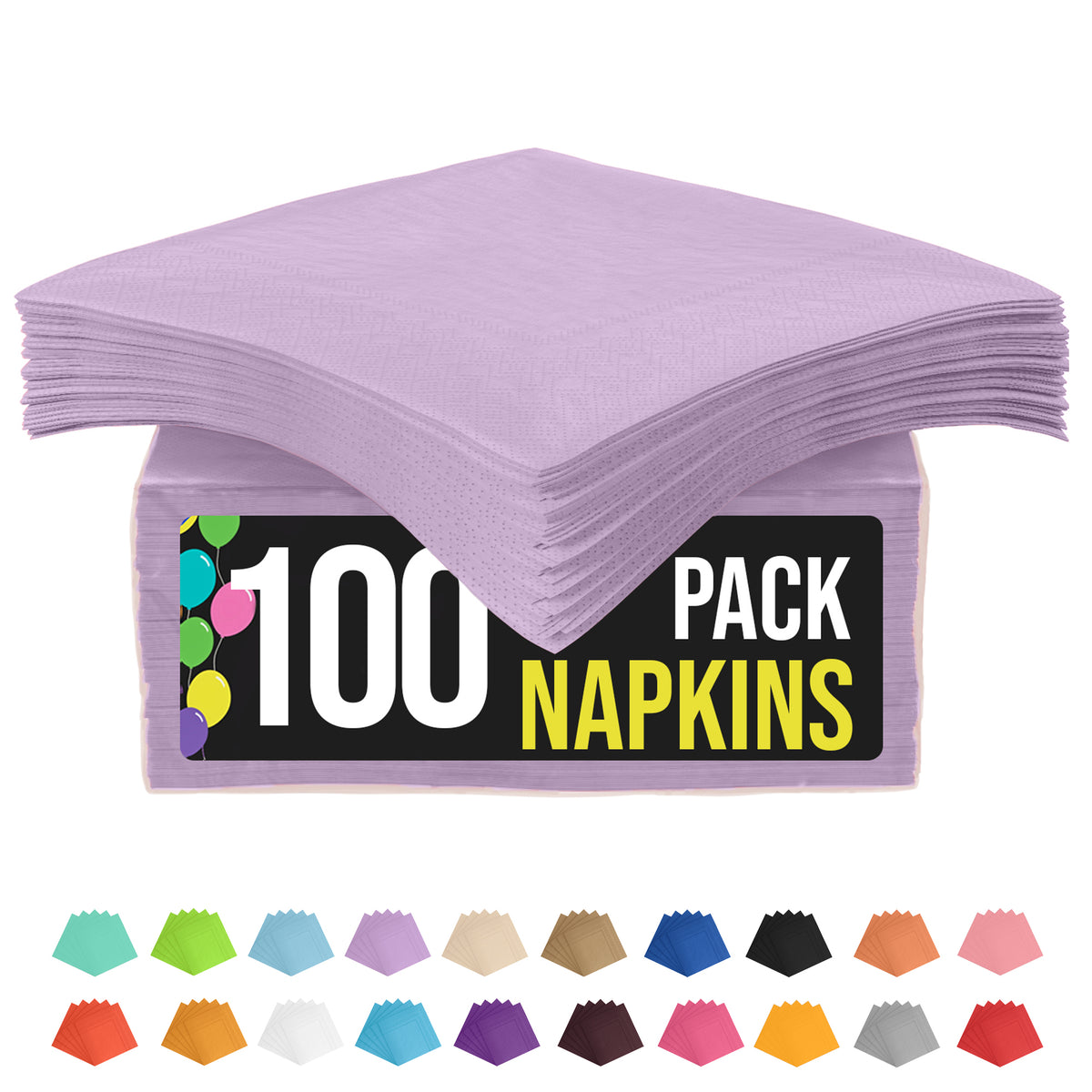 Lavender Beverage Napkins | 100 Count