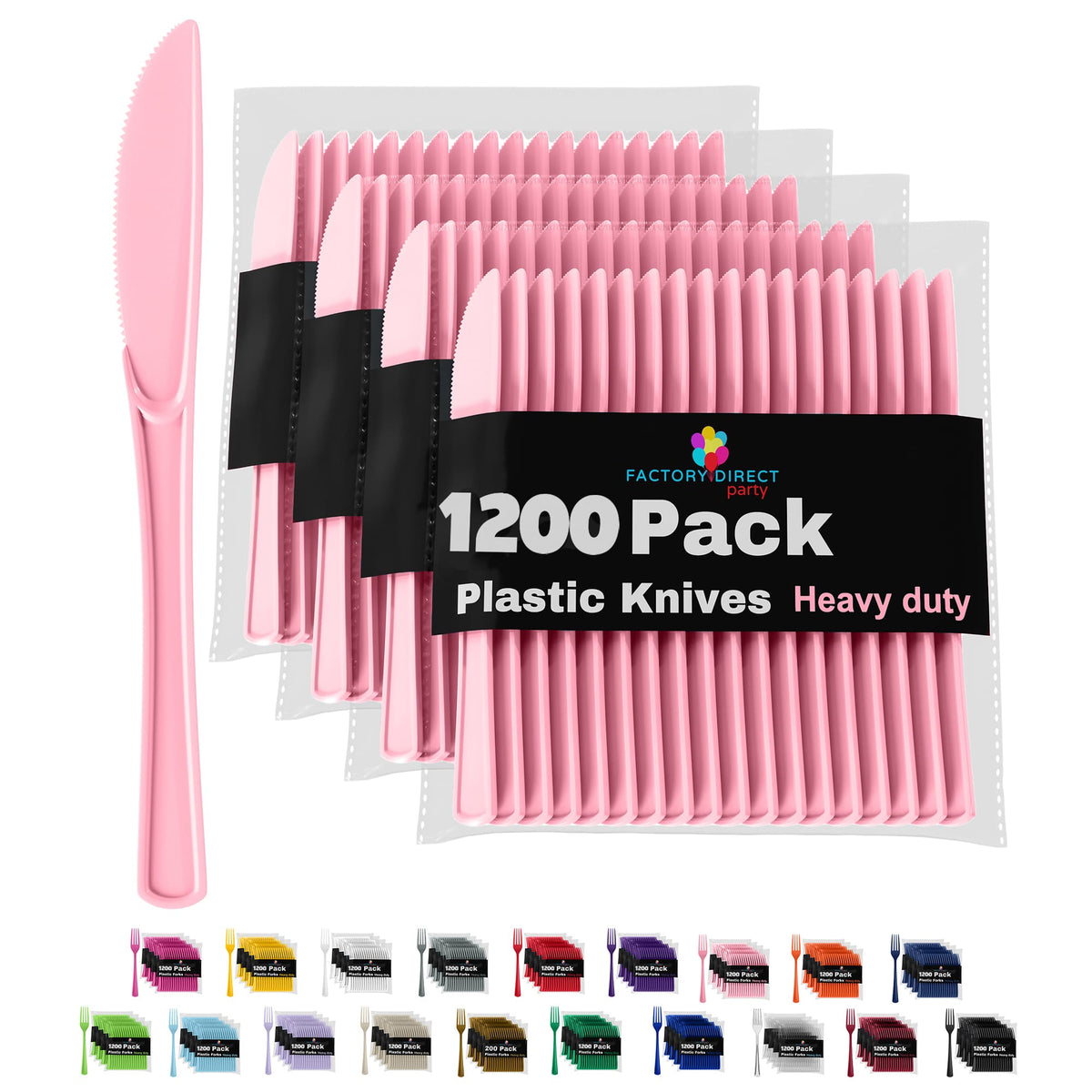 Heavy Duty Pink Plastic Knives | Case of 1200