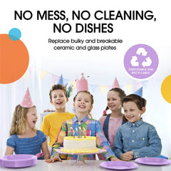 9 In. Lavender Plastic Plates | 8 Count