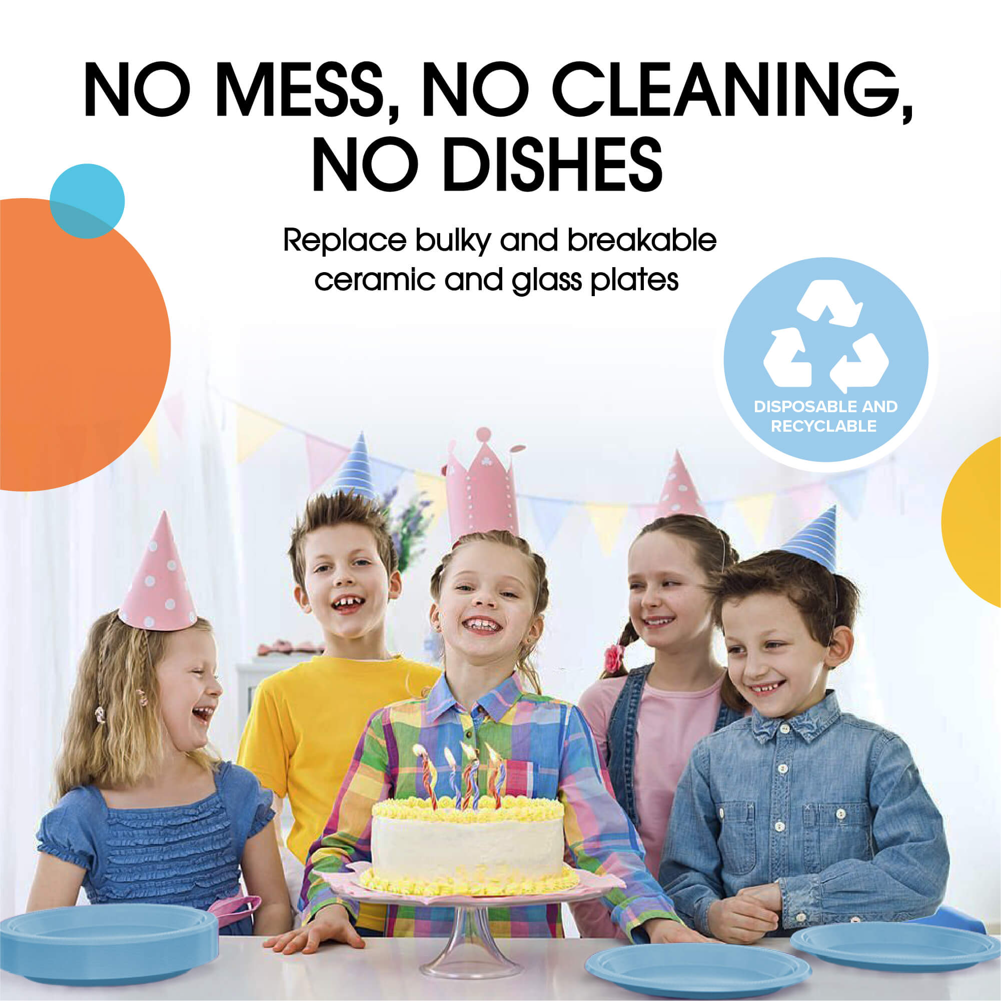 10 In. Light Blue Plastic Plates | 50 Count