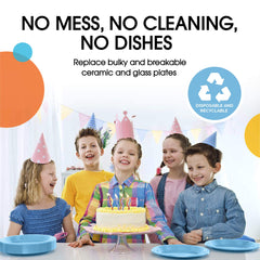 7 In. Light Blue Plastic Plates | 8 Count