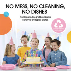 9 In. Pink Plastic Plates | 8 Count