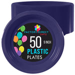 9 In. Navy Plastic Plates | 50 Count