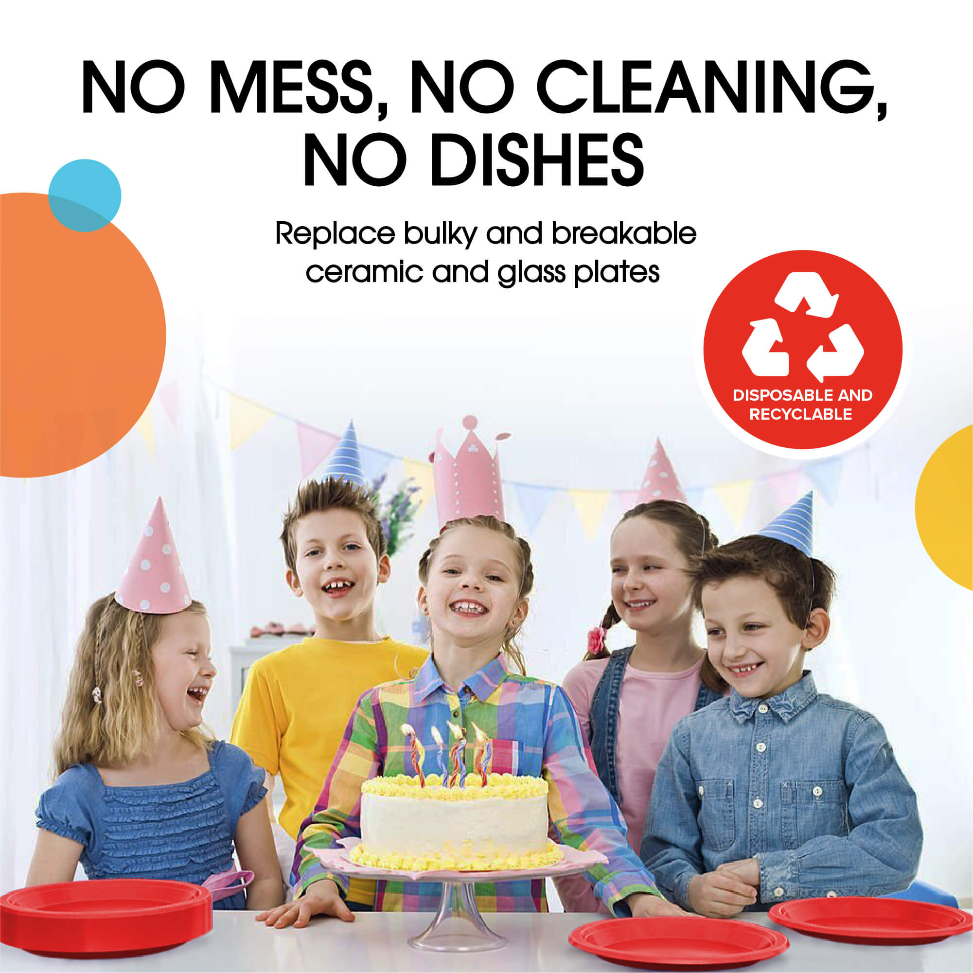 Little Gym - 9 In. Red Plastic Plates | 100 Count