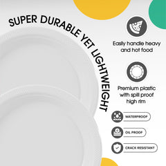 7 In. White Plastic Plates | 8 Count