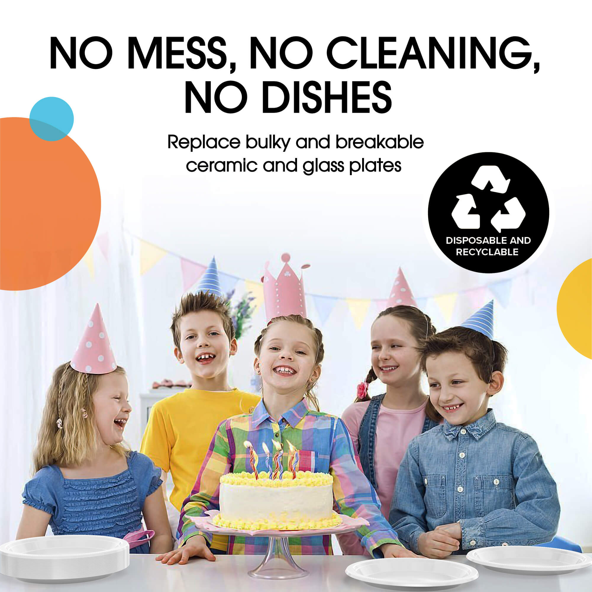 7 In. White Plastic Plates | 8 Count