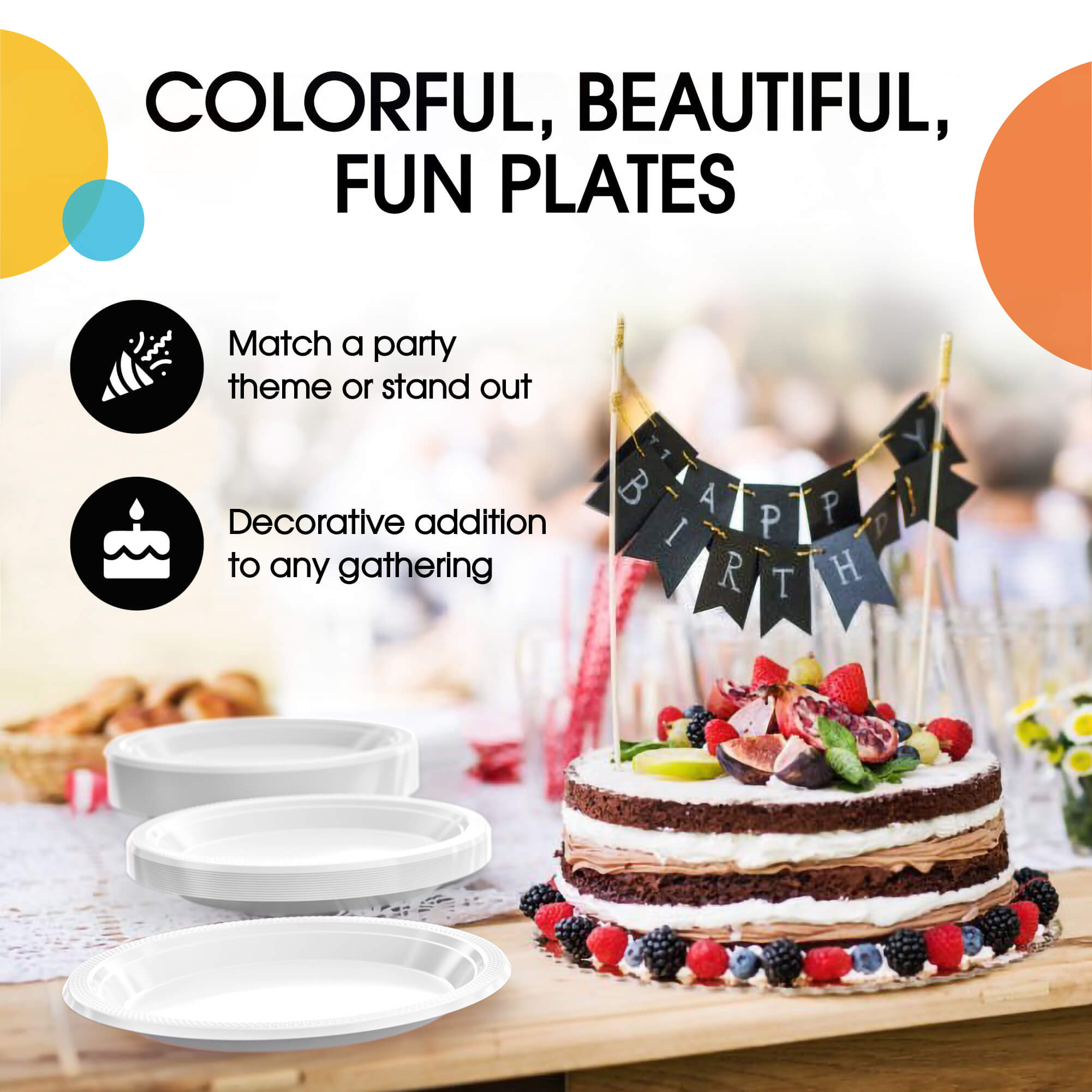 7 In. White Plastic Plates | 8 Count