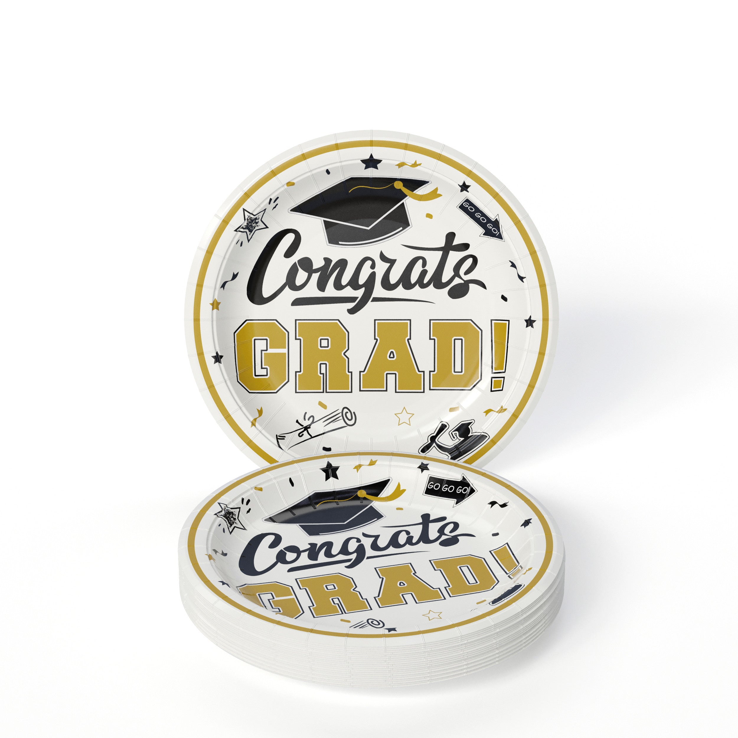 White/Gold Graduation Combo Pack | Service For 8
