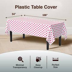 Red Polka Dot Plastic Table Cover | 54 in. x 108 in.